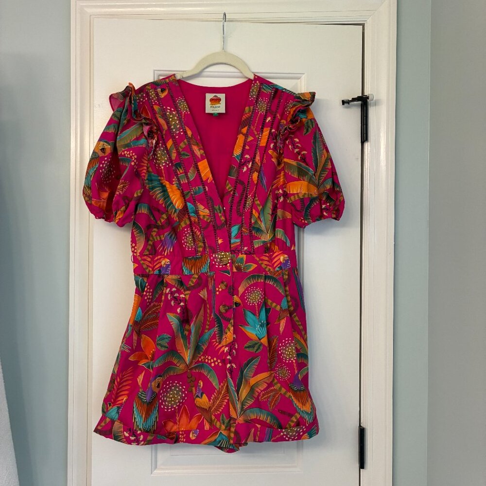 FARM Rio macaw party romper